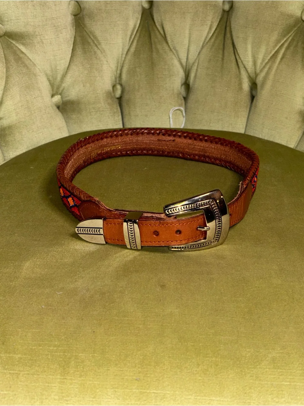 New Gammon Shire Bead Western Belt Cowboy Full Grain Leather Removable Buckle XS